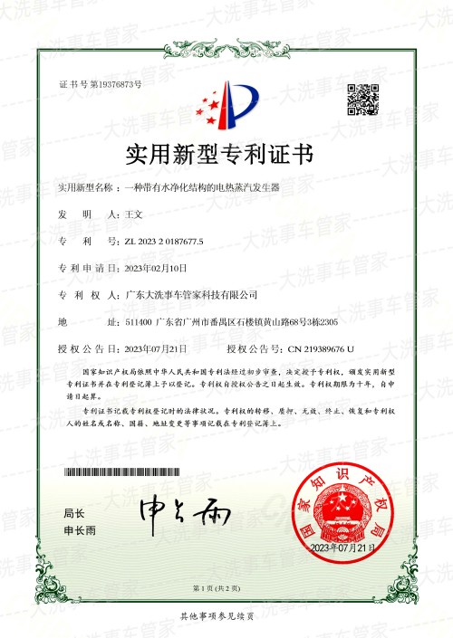 一种带有水净化结构的电热蒸汽发生器
